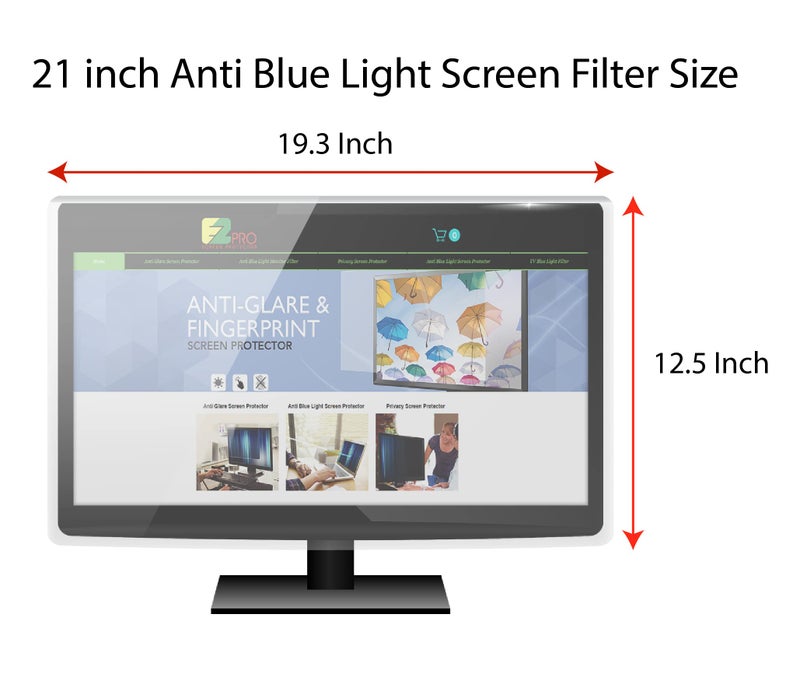 EZ-Pro Screen Protector Premium Anti Blue Light Screen filter for 21.5 Inches Computer Monitor, Screen Filter Size is 12.5" Height x19.3" Width, Blocks Harmful Blue Light, Reduce Digital Eye Strain Help Sleep Better - Image 2